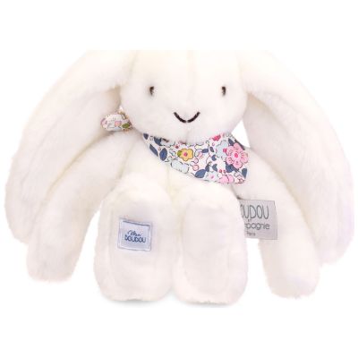 Peluche Lapin Fleurette Blanc (25 cm) Doudou et Compagnie