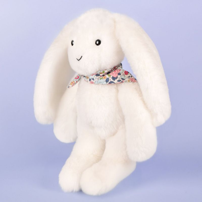 Peluche Lapin Fleurette Blanc (25 cm) Doudou et Compagnie Ambiance 3