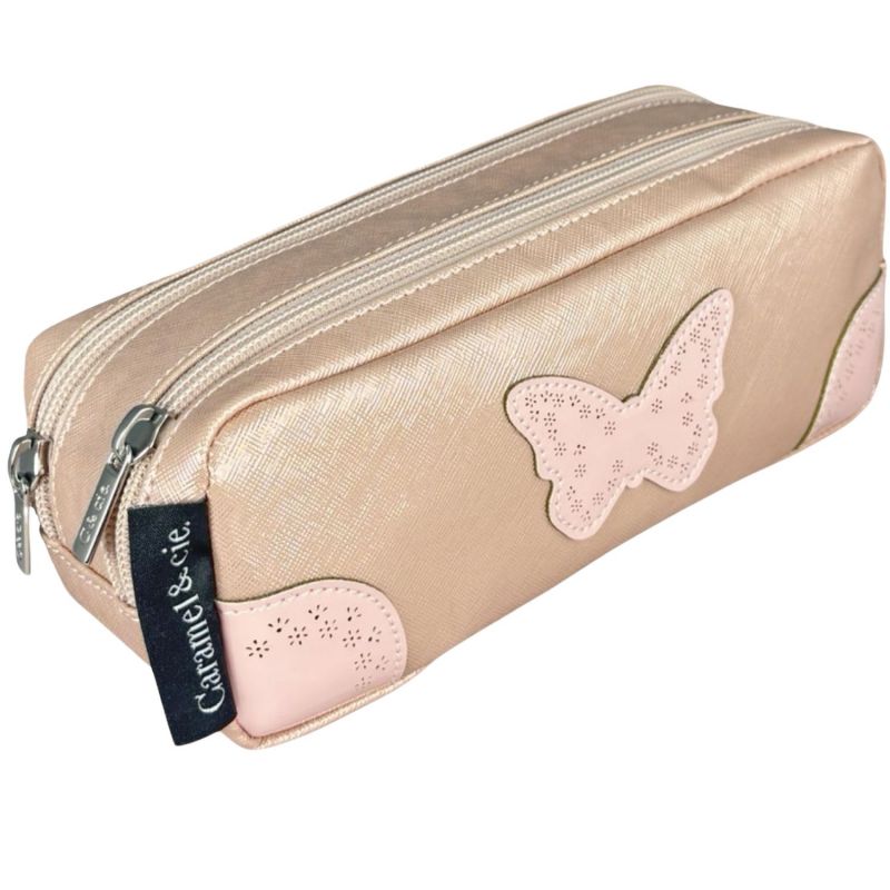 Trousse scolaire double Pearl Blush Oxford Caramel & Cie Produit 1