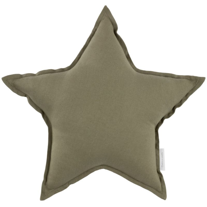 Coussin Etoile en lin Olive (36 cm) Cotton&Sweets Produit 1