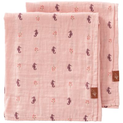 Lot de 2 langes Seahorse (70 x 60 cm)