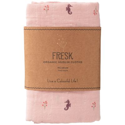 Lot de 2 langes Seahorse (70 x 60 cm)