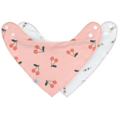 Lot de 2 bavoirs bandanas avec col bénitier Happy Fruits Cerise Lässig 