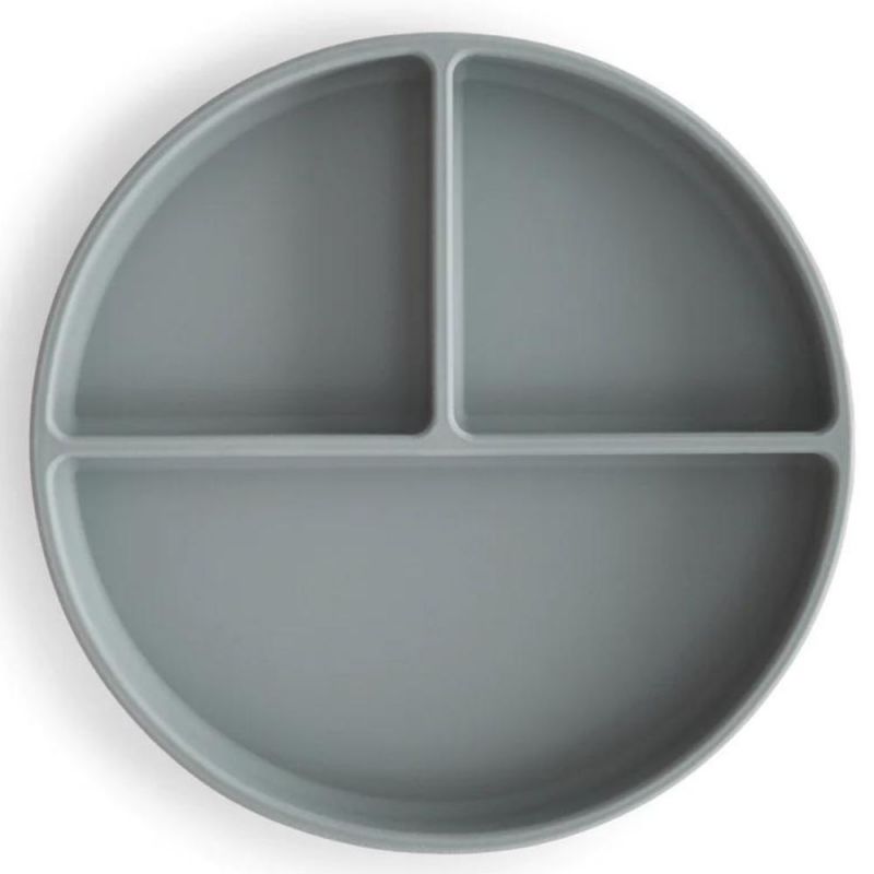 Assiette à compartiments en silicone avec ventouse Stone Mushie