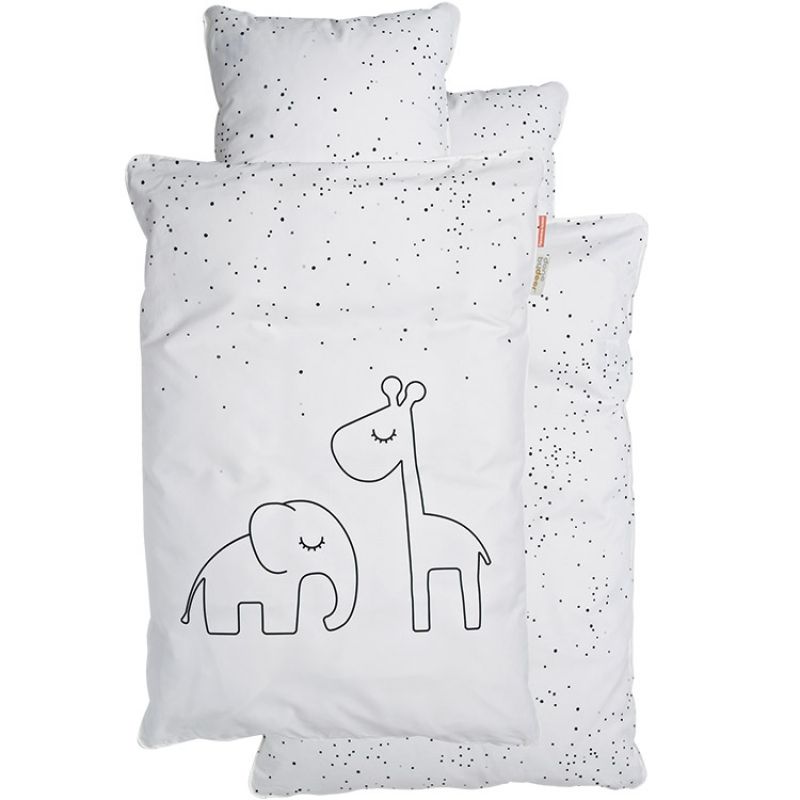 Housse de couette (100 x 40 cm) et taie (40 x 60 cm) Dreamy Dots blanc Done by Deer
