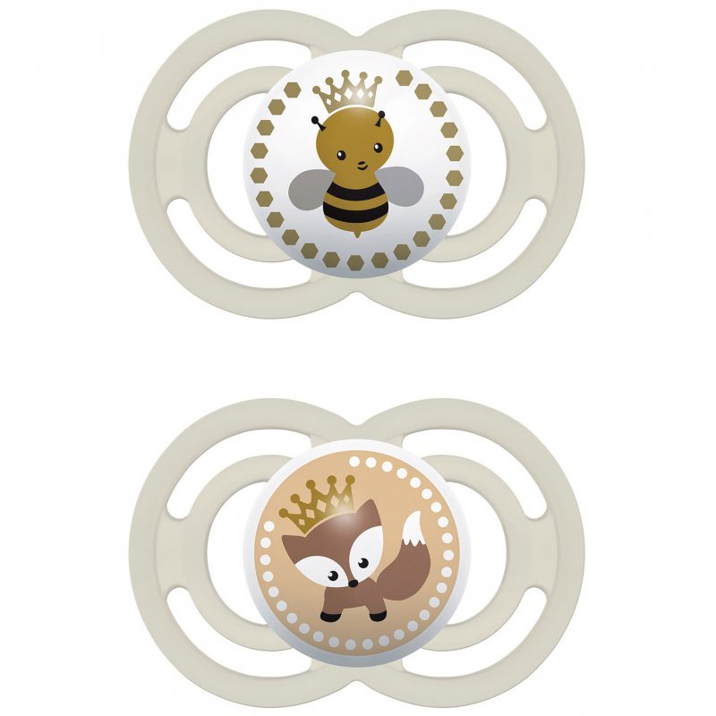 Lot de 2 sucettes anatomiques Perfect abeille et renard mixte (6-24 mois) MAM