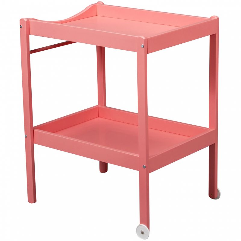 Table à langer Alice en bois massif laqué rose Combelle