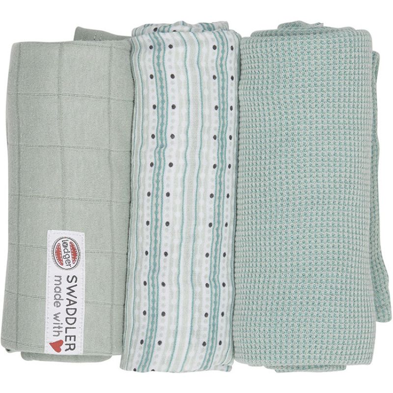 Lot de 3 langes Empire rayure vert d'eau (70 x 70 cm) Lodger