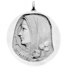Médaille Sainte Rita (or blanc 750°)  par Becker