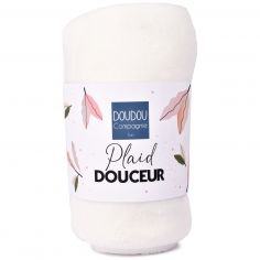 Couverture douceur blanc (70 x100 cm) - Doudou et Compagnie