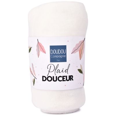 Couverture douceur blanc (70 x100 cm) Doudou et Compagnie