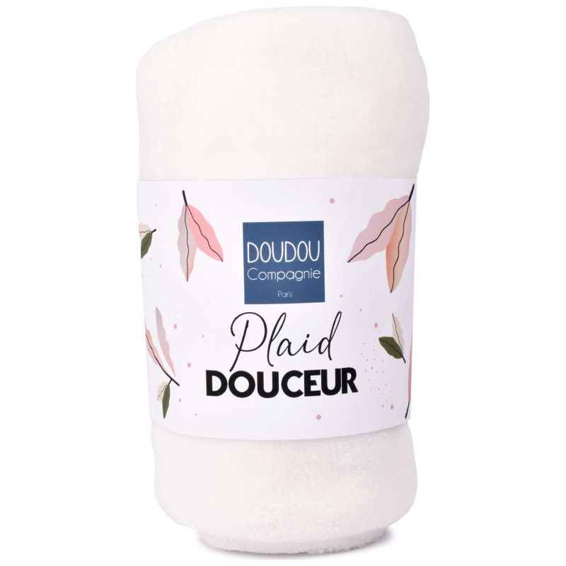 Couverture douceur blanc (70 x100 cm) Doudou et Compagnie Produit 1