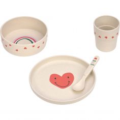 Coffret repas Happy Rascals Coeur lavande (4 pièces) - Lässig 