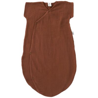 Gigoteuse d'été forme kimono double gaze toffee (0-6 mois)