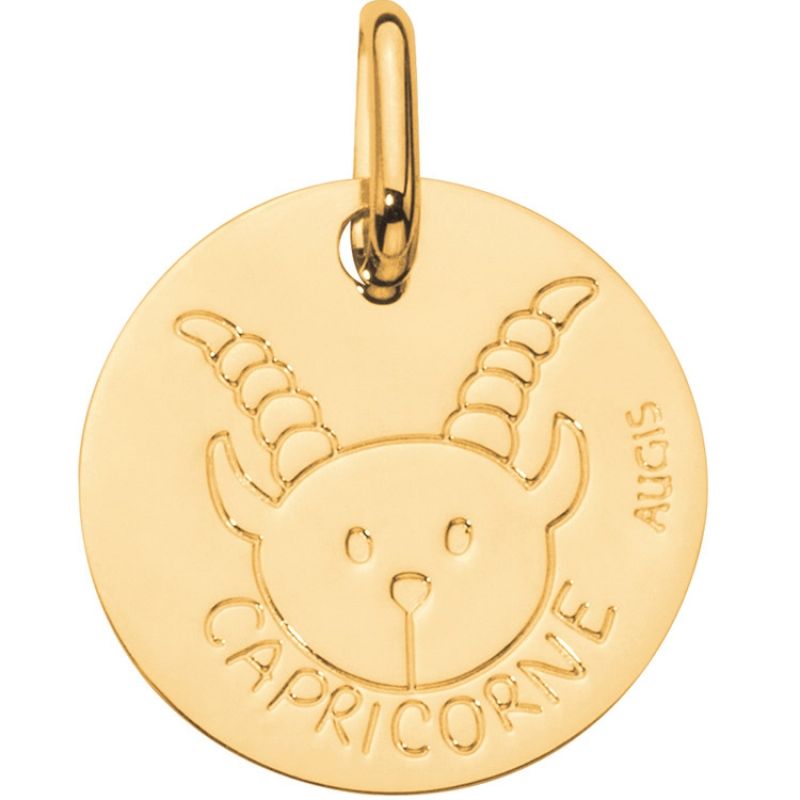 Médaille Zodiaque capricorne 14 mm (or jaune 750°)  Maison Augis
