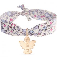 Bracelet maman Liberty avec ange personnalisable (plaqué or)  par Merci Maman