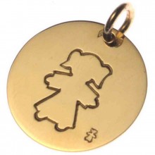 Médaille Pastille petite fille 16 mm (or jaune 750°)  par Loupidou