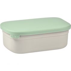 Boîte repas en inox gris velours-vert sauge - Béaba