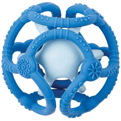 Lot de 2 balles encastrables en silicone bleues Nattou