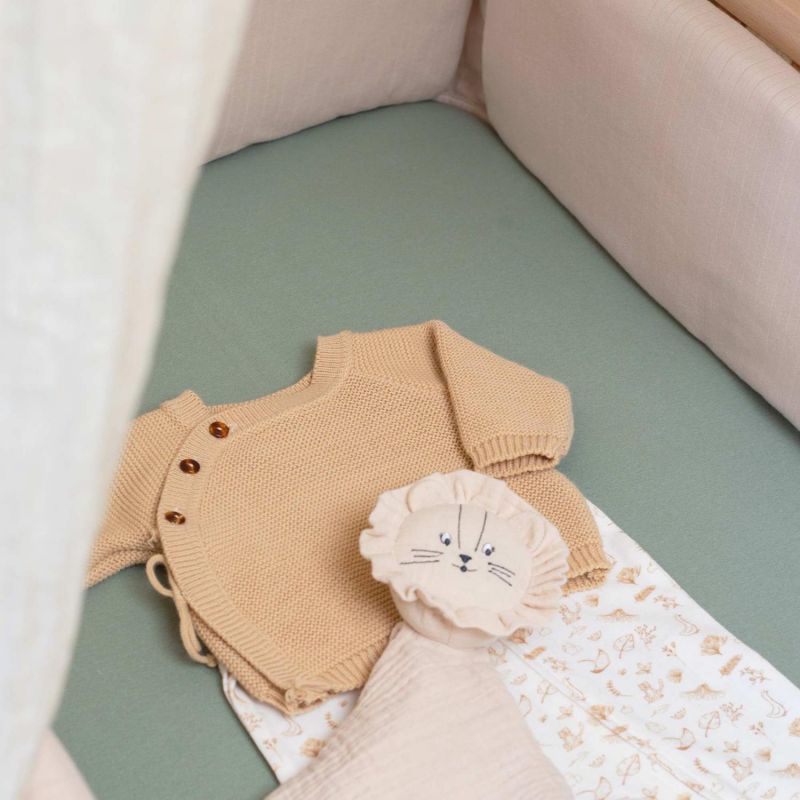 Drap housse Vert Argile (60 x 120 cm) Trois Kilos Sept Ambiance 6