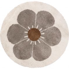 Tapis rond Bohemian daisy taupe - Nattiot