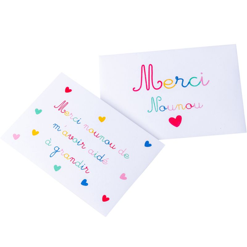 Carte Merci Nounou avec enveloppe Arty Fêtes Factory