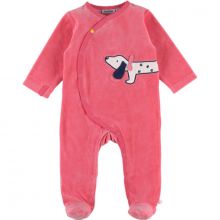Pyjama chaud en velours Amy & Zoé chien rose (1 mois)  par Noukie's