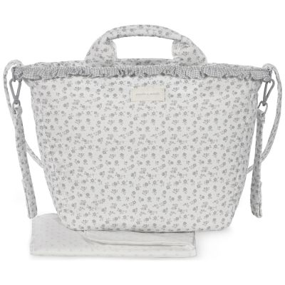 Sac à langer Little Bloom Fleurs Gris