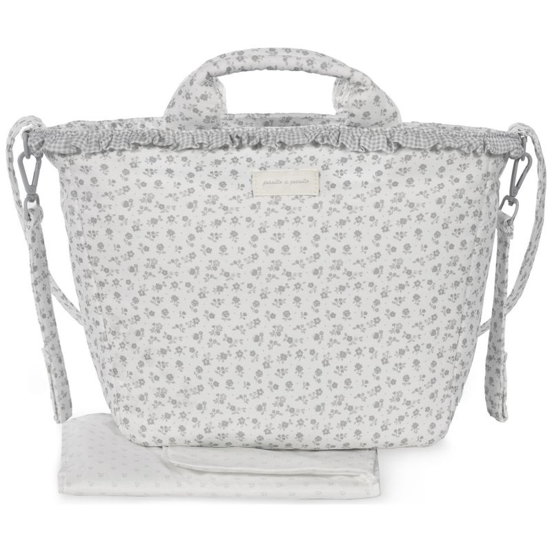 Sac à langer Little Bloom Fleurs Gris Pasito a pasito Produit 1