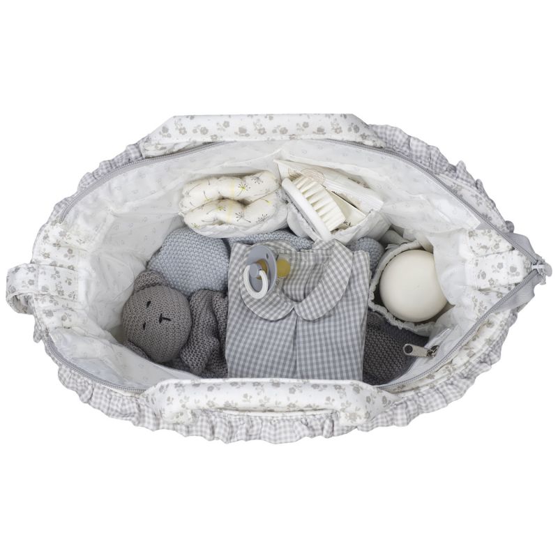 Sac à langer Little Bloom Fleurs Gris Pasito a pasito Produit 7
