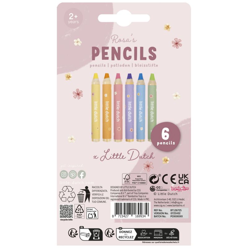 Crayons de couleur en bois Rosa Little Dutch Packaging 3