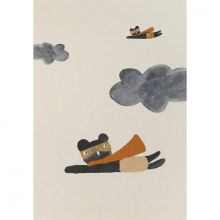 Affiche en papier recyclé ours super-héros (20 x 30 cm)  par Ted & Tone