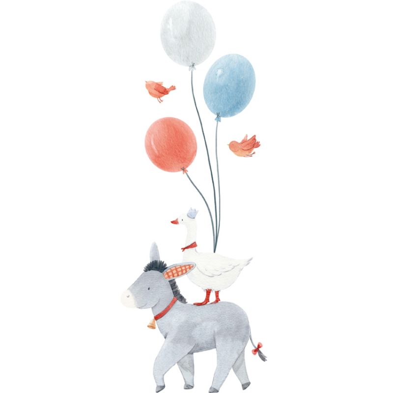 Sticker mural Âne Gentle Friends (45 x 118 cm) Lilipinso