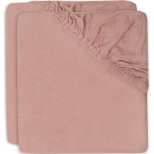 Lot de 2 draps housses de berceau bois de rose (40 x 80 cm)  par Jollein