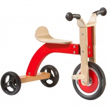 Tricycle en bois naturel et rouge  par Geuther