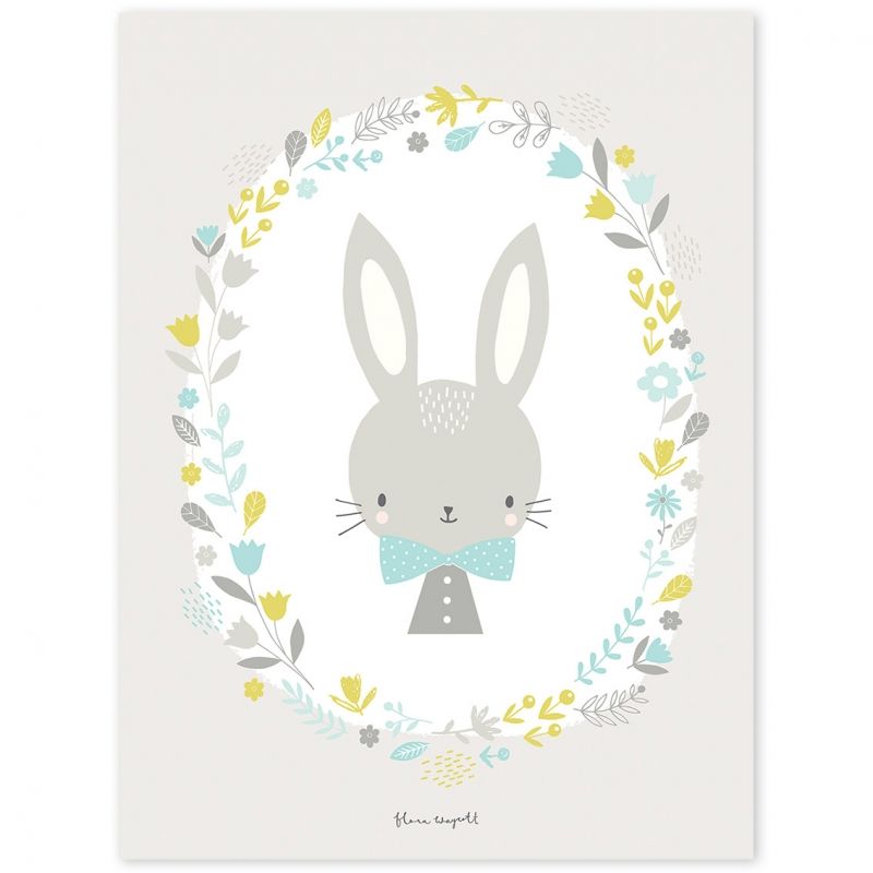 Affiche lapin garçon Sweet Bunnies by Flora Waycott (30 x 40 cm) Lilipinso