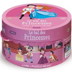 Livre + puzzle géant Le bal des princesses (30 pièces)