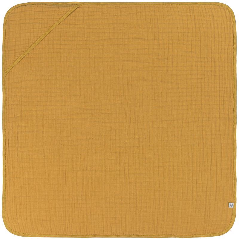 Cape de bain en mousseline de coton moutarde (90 x 90 cm) Lässig