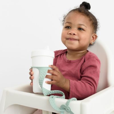 Attache-biberon et gourde sippigrip silicone Vert clair