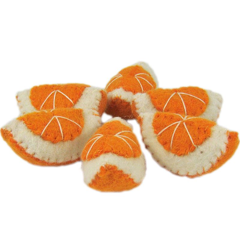 Lot de 6 quartiers d'orange en feutrine Papoose