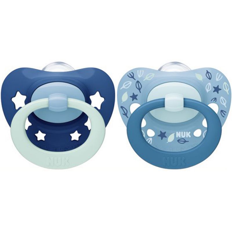 Lot de 2 sucettes physiologiques bleues Classic (6-18 mois) NUK