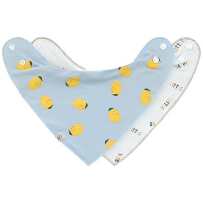 Lot de 2 bavoirs bandanas avec col bénitier Happy Fruits Citron Lässig 