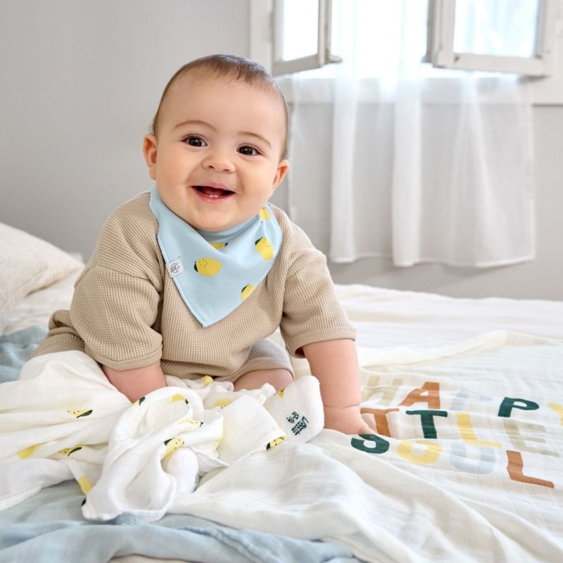 Lot de 2 bavoirs bandanas avec col bénitier Happy Fruits Citron Lässig Ambiance 7