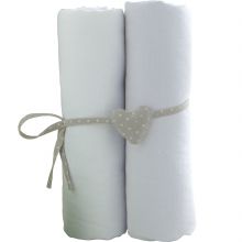 Lot de 2 draps housses en coton bio blancs (70 x 140 cm)  par Babycalin