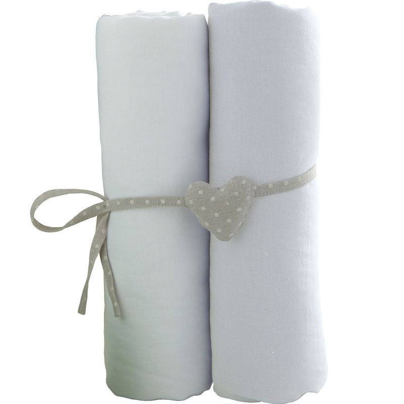 Lot de 2 draps housses en coton bio blancs (70 x 140 cm) Babycalin