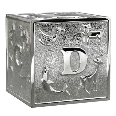 Tirelire Cube (métal argenté) Daniel Crégut