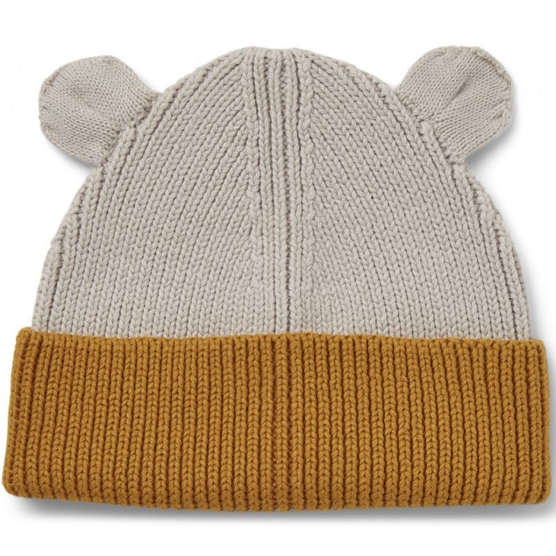 Bonnet en coton bio Gina mustard sandy mix (1-2 ans) Liewood