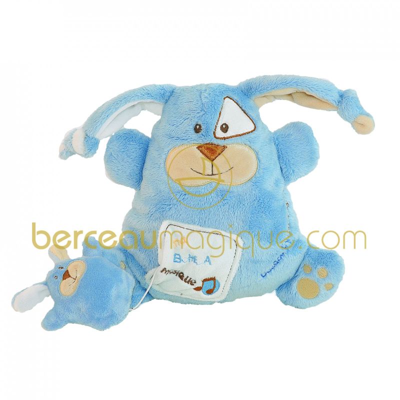 Doudou musical Lapin Bleu Doudou et Compagnie