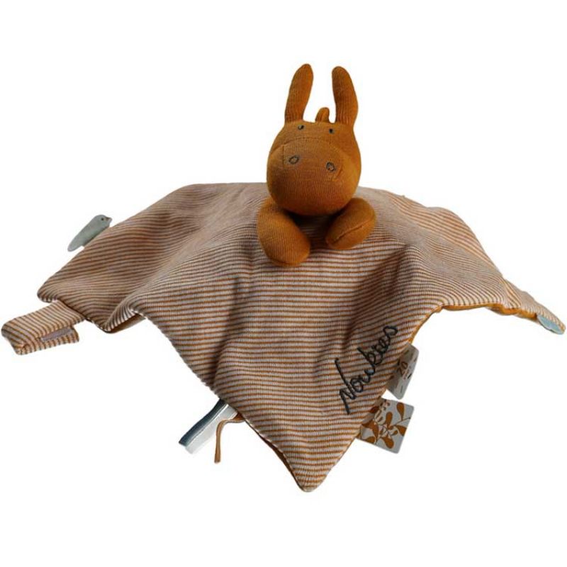 Doudou plat attache sucette Iconiques Paco ocre Noukie's