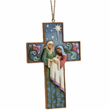 Décoration de Noël à suspendre La Croix présentant la Sainte famille (14,5 cm)  par Jim Shore